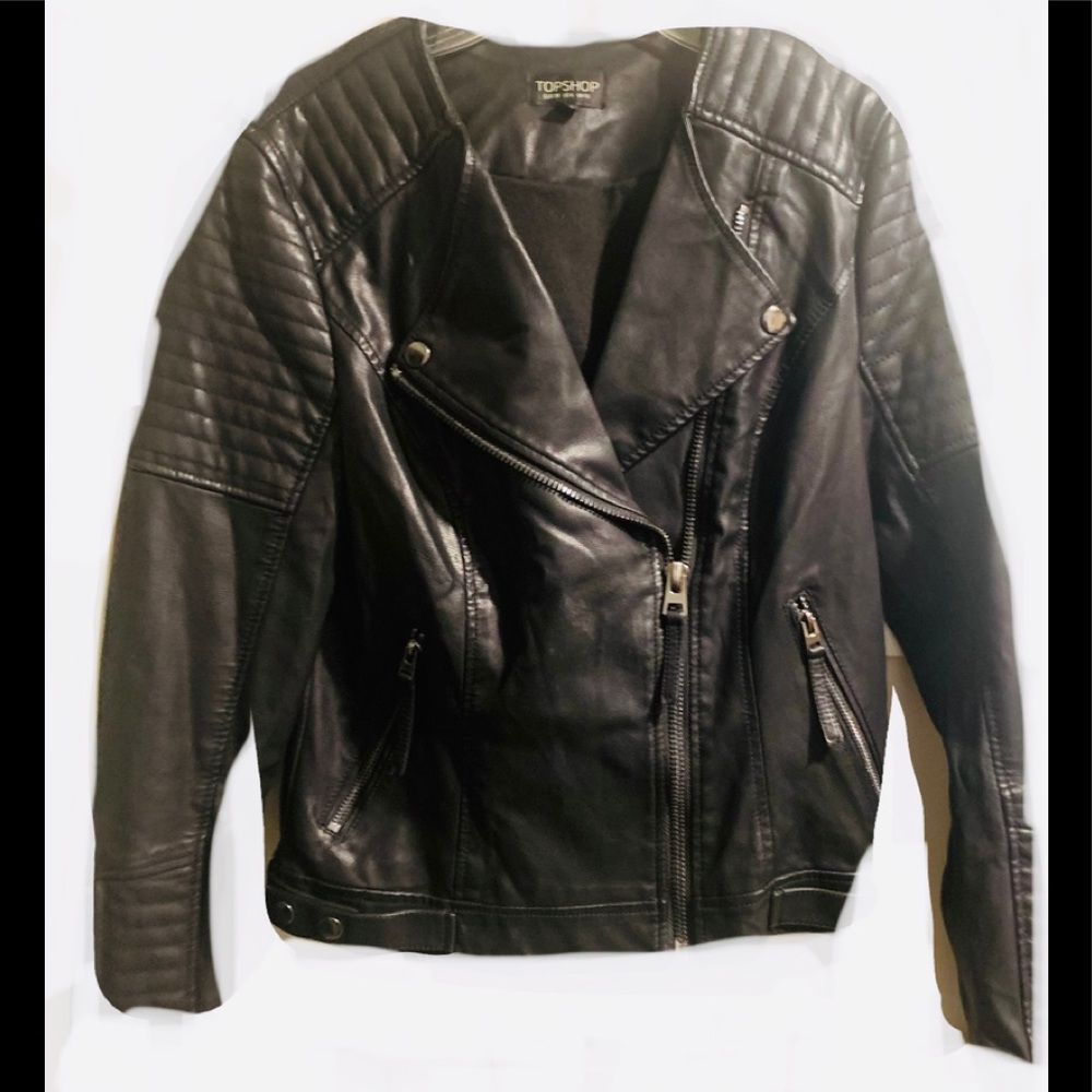 Top shop leather moto jacket womens